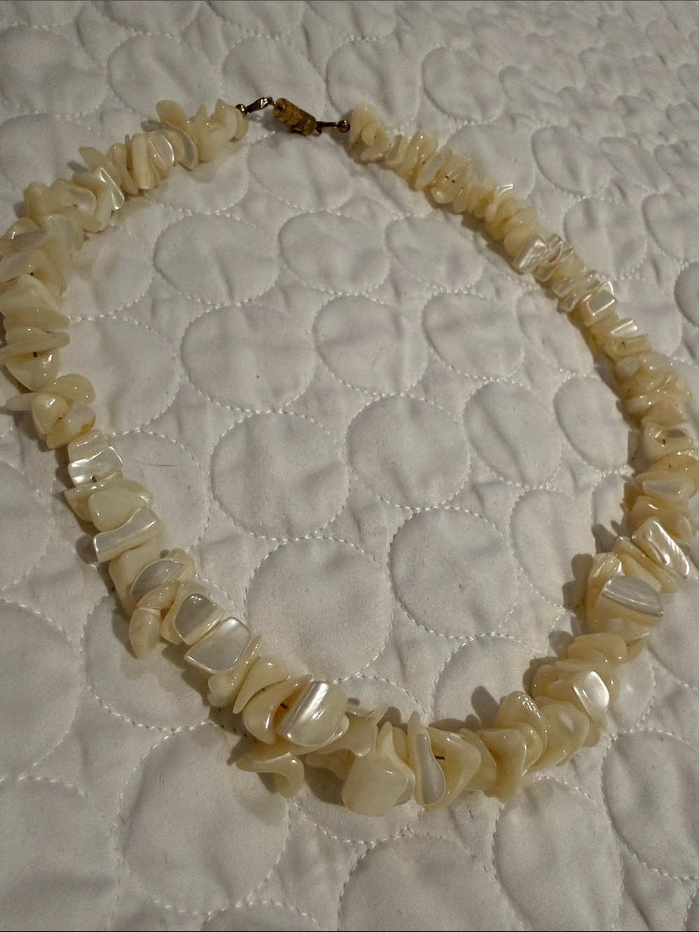 Vintage Elegant Cream Mother-of-Pearl Chip Necklace -Women Jewelry beachwear Y2K